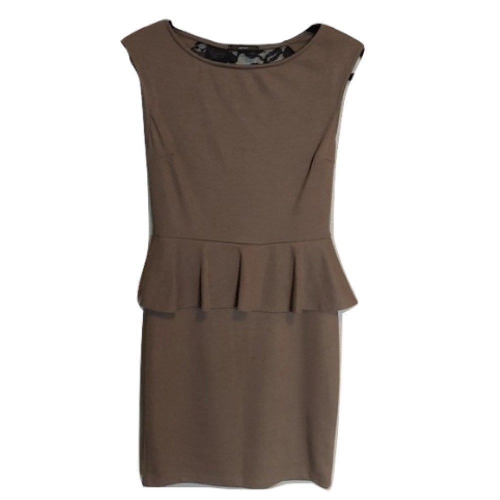 Soprano Brown Cocktail Dress with Gold Lace